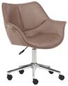 Faux Leather Desk Chair Light Brown NEWDALE_934243