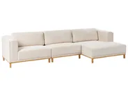Corner Sofa 5 Seater VENG Corduroy Light Beige Left Hand_1010042