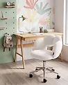 Desk Chair WHIZZY Boucle White