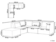 Modular Corner Sofa 4 Seater LEMVIG with Ottoman Corduroy Golden Brown Left Hand_1055022