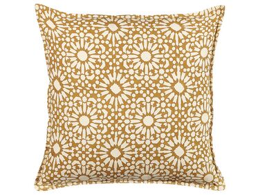Almofada decorativa com padrão geométrico em algodão creme 45 x 45 cm CEIBA