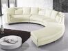 7-Sitzer Sofa Leder creme halbrund mit Ottomane ROTUNDE_288399