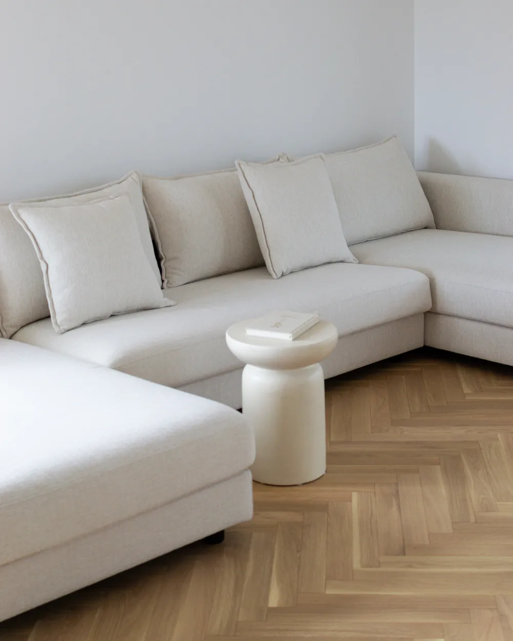 Corner Sofa 5 Seater LILVIKEN Fabric Light Beige_945334