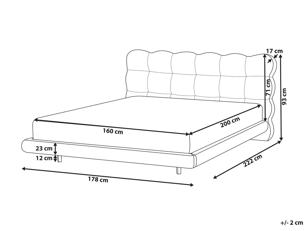 Bett mit Lattenrost Bouclé SOULISSE 160 x 200 cm Cremeweiß_992684