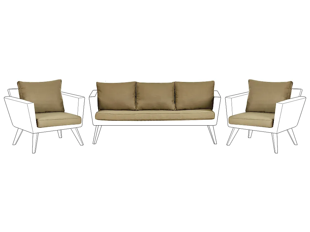 Outdoor Kissenbezug Set VITTORIA XL Olivgrün