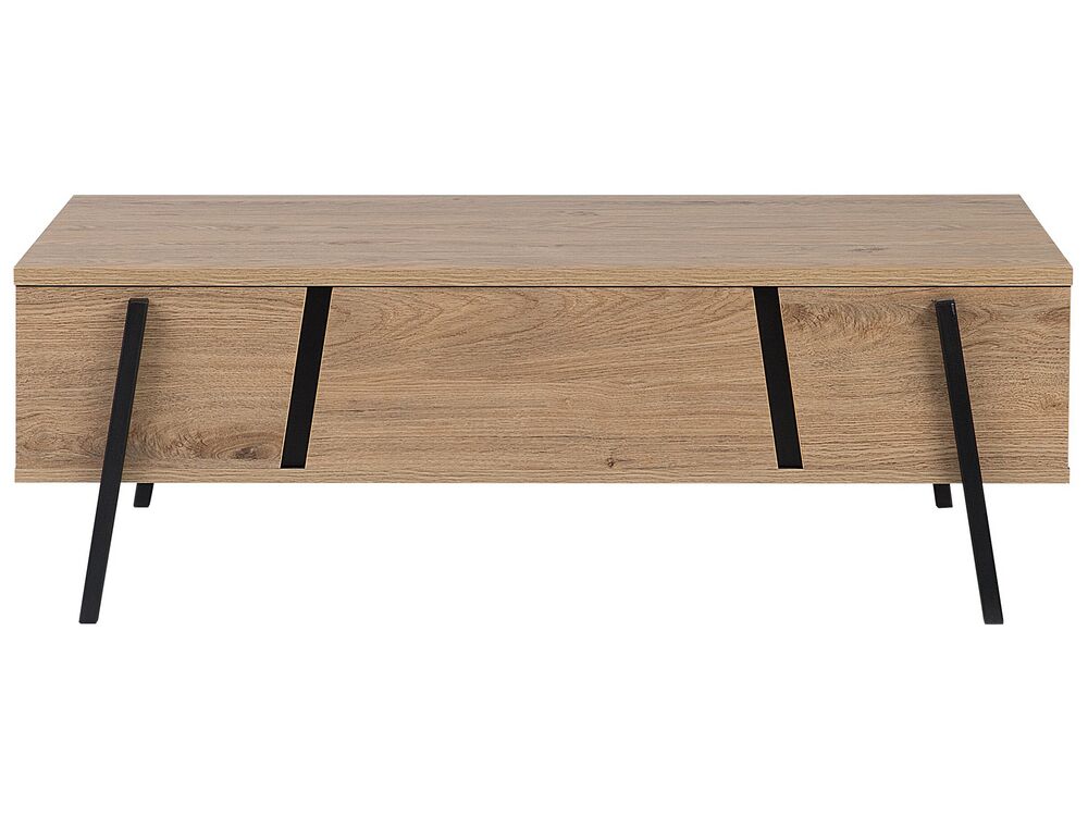 Coffee Table with Storage Dark Wood BLACKPOOL Beliani