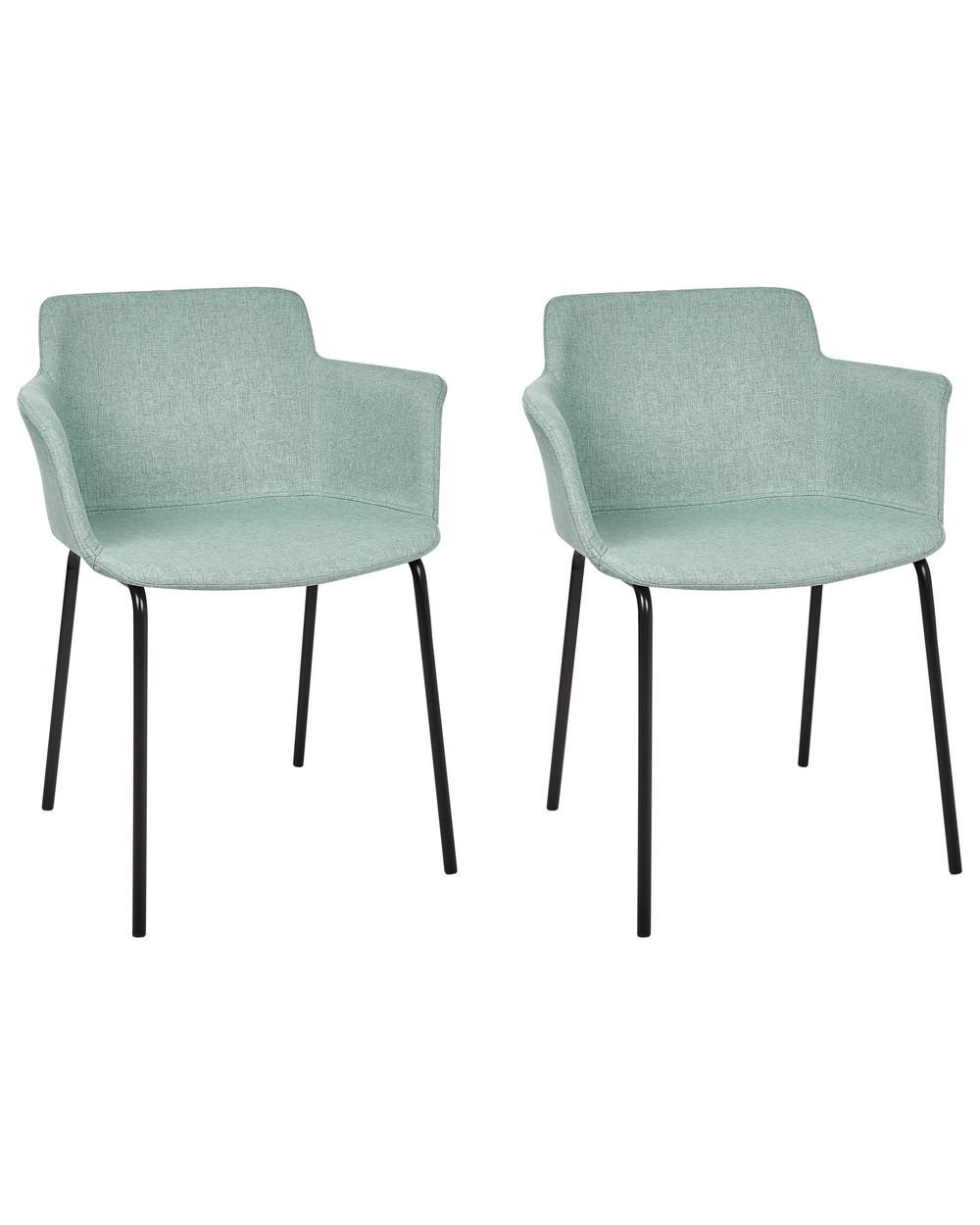 Set di 2 sedie da pranzo BELFIELD Tessuto Verde menta