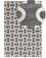Rug YEDISU Dark Grey 160 x 230 cm Leather_780631
