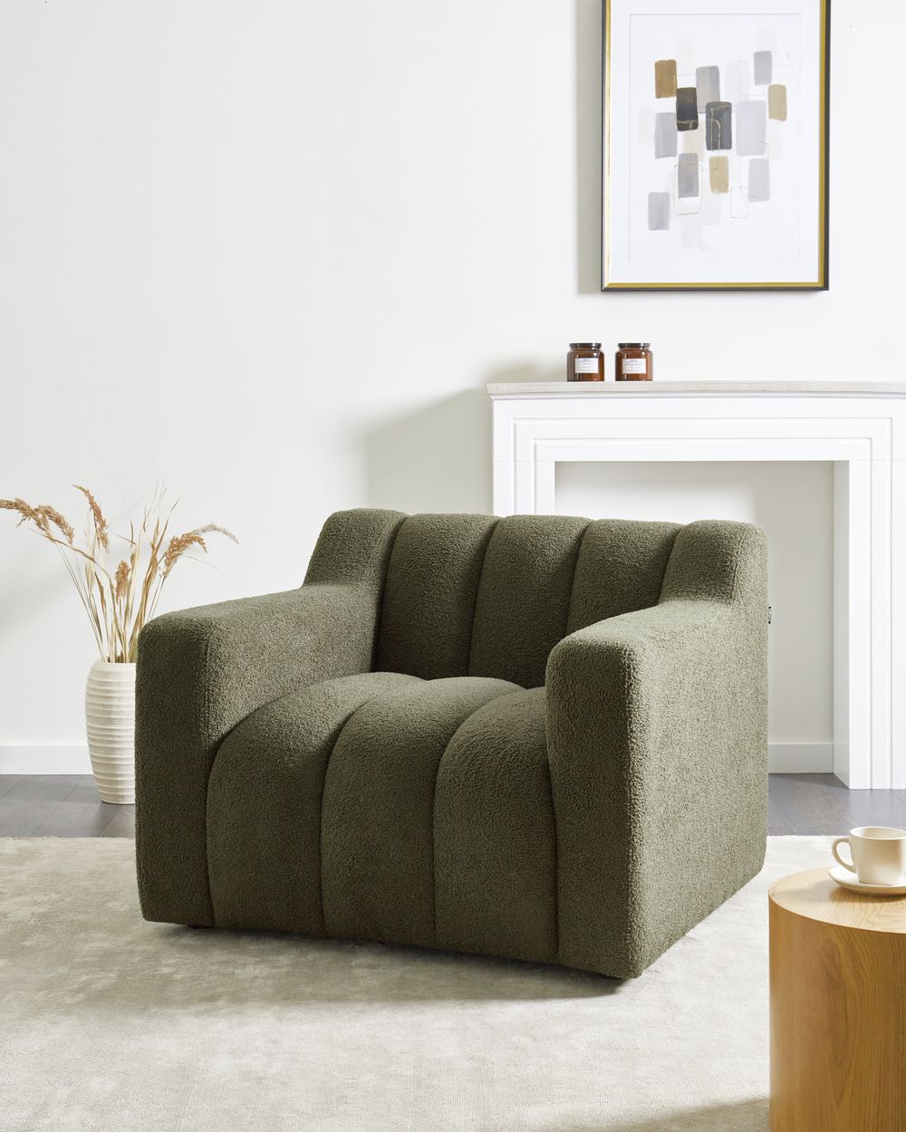 Sessel AGERUP Bouclé Dunkelgrün
