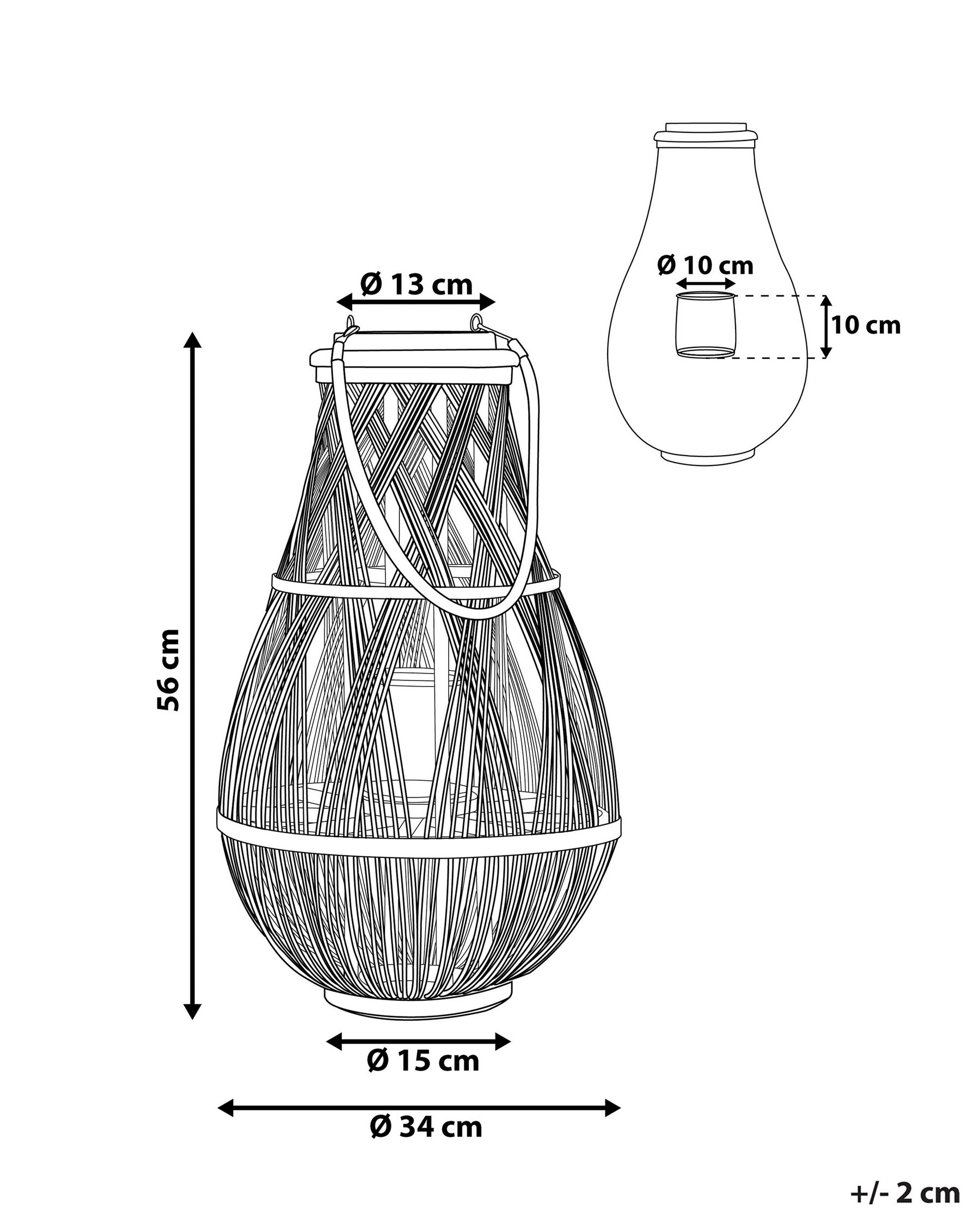 Lampion TONGA 56 cm Bambus Czarny_734904
