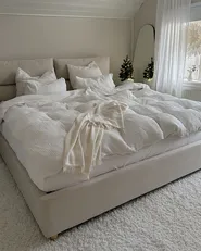 Ottoman Bed BATILLY Velvet Light Beige 160 x 200 cm (EU King Size)_907728