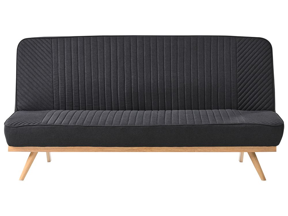 Schlafsofa 2-Sitzer KALFAFEL Stoff Schwarz