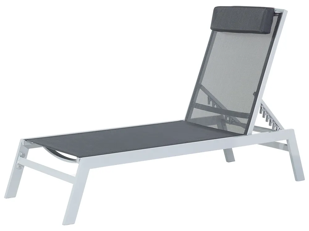 Sun Lounger CATANIA Reclining Metal Black_675974