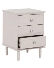 Table de nuit à 3 tiroir OBERON Beige_1155974
