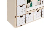 Dekoracja świąteczna LED NISSER 44 cm Kalendarz adwentowy Jasnobrązowy_1016979