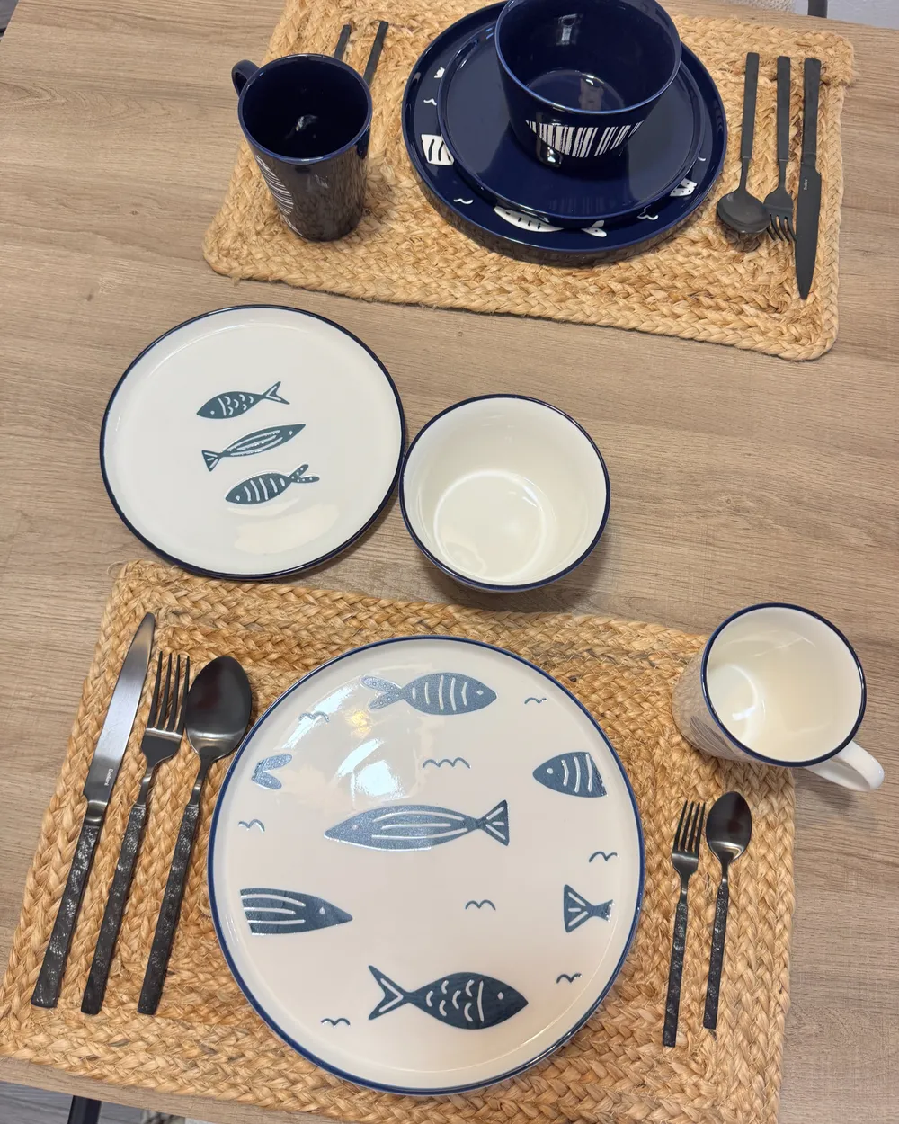 Set di 16 stoviglie TAMARIND Porcellana Bianco/Blu_1054494