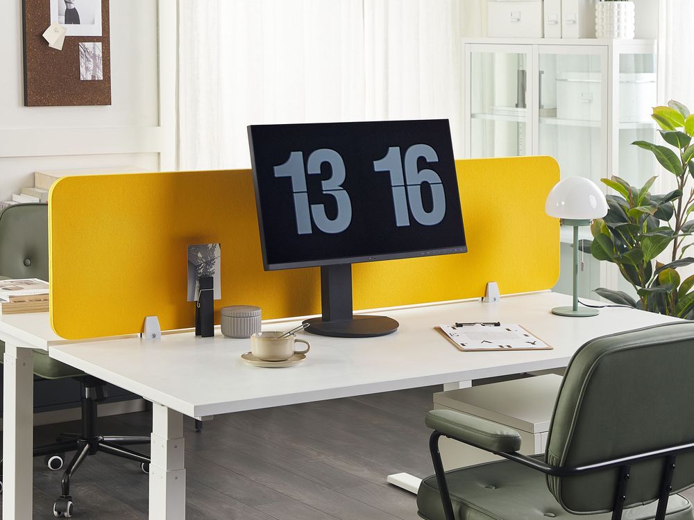 Desk Screen WALLY 160 x 40 cm Yellow