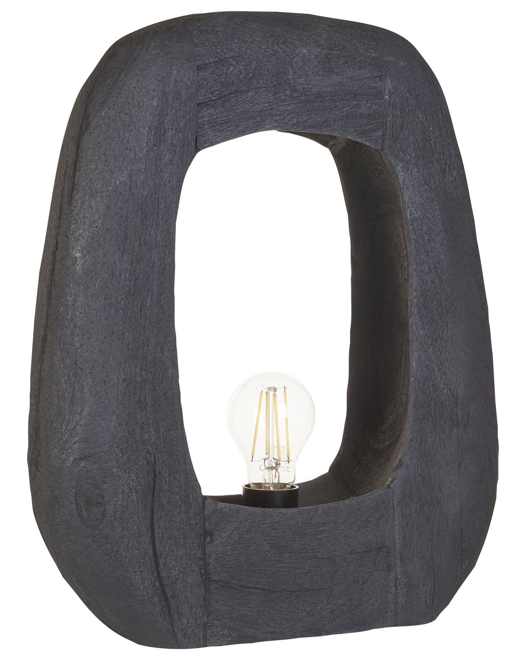 Lámpara de mesa de madera de mango negra 42 cm AJAY_867827