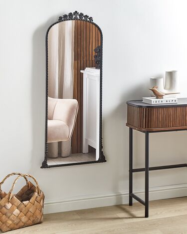 Metal Wall Mirror 51 x 114 cm Black LIVRY