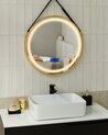 LED Wall Mirror with Bluetooth Speaker ⌀ 60 cm Gold DAROIS_932300