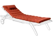 Poduszka na leżak ogrodowy CESANA PREMIUM 192 x 56 cm Czerwony_988072