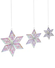 Set of 3 Hanging Decorations RENSJON 25/35/46 cm Star Multicolour_1018735