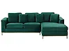 Corner Sofa OSLO Velvet Dark Green Left Hand