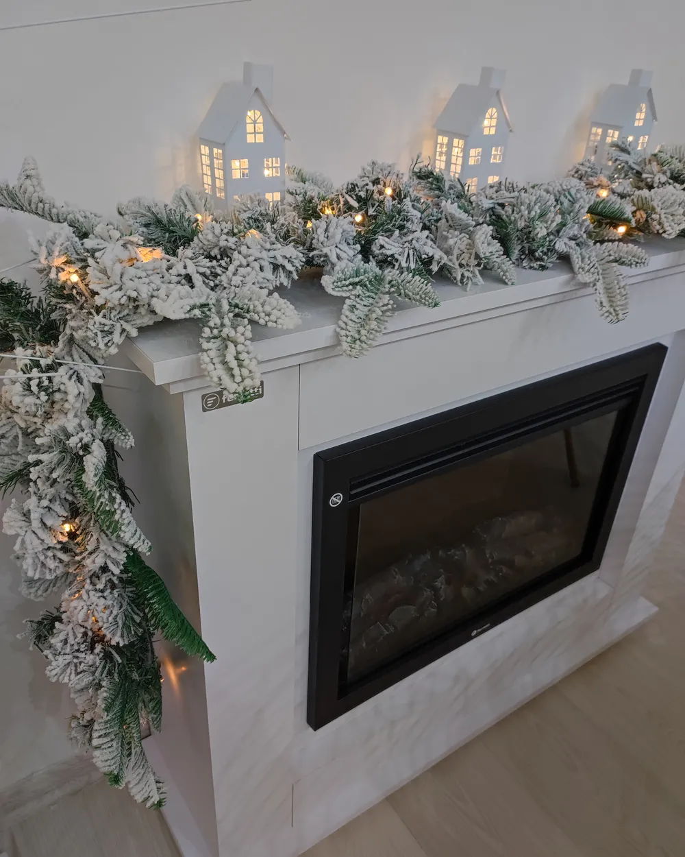 Festone natalizio innevato LED SUNDO 180 cm Bianco_903021