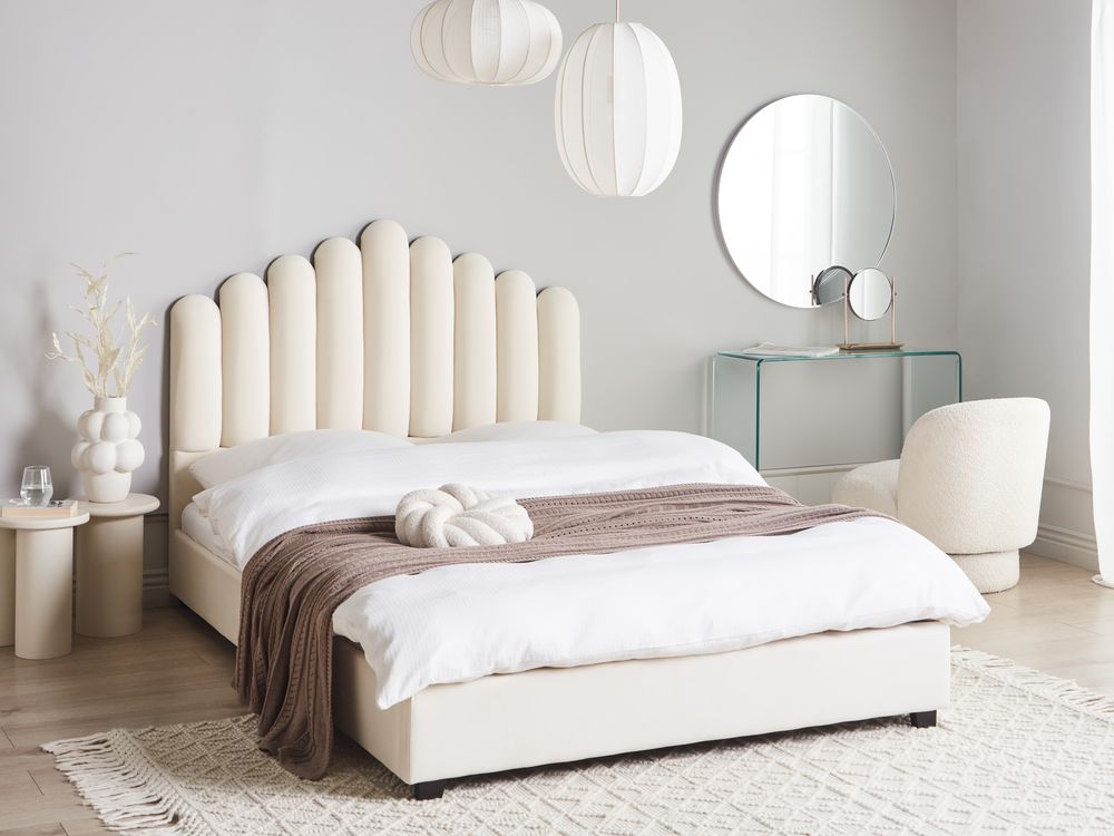 Waterbed Velvet VINCENNES 140 x 200 cm (EU Double) Off-White