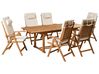 Set da pranzo da giardino 6 posti JAVA PREMIUM Legno d'acacia Beige chiaro