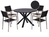 4 Seater Aluminium Garden Dining Set Glass Top Black MALETTO/GROSSETO _938147