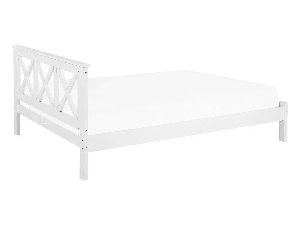 Bed Pine Wood TANNAY 180 x 200 cm (EU Super King) White_734441