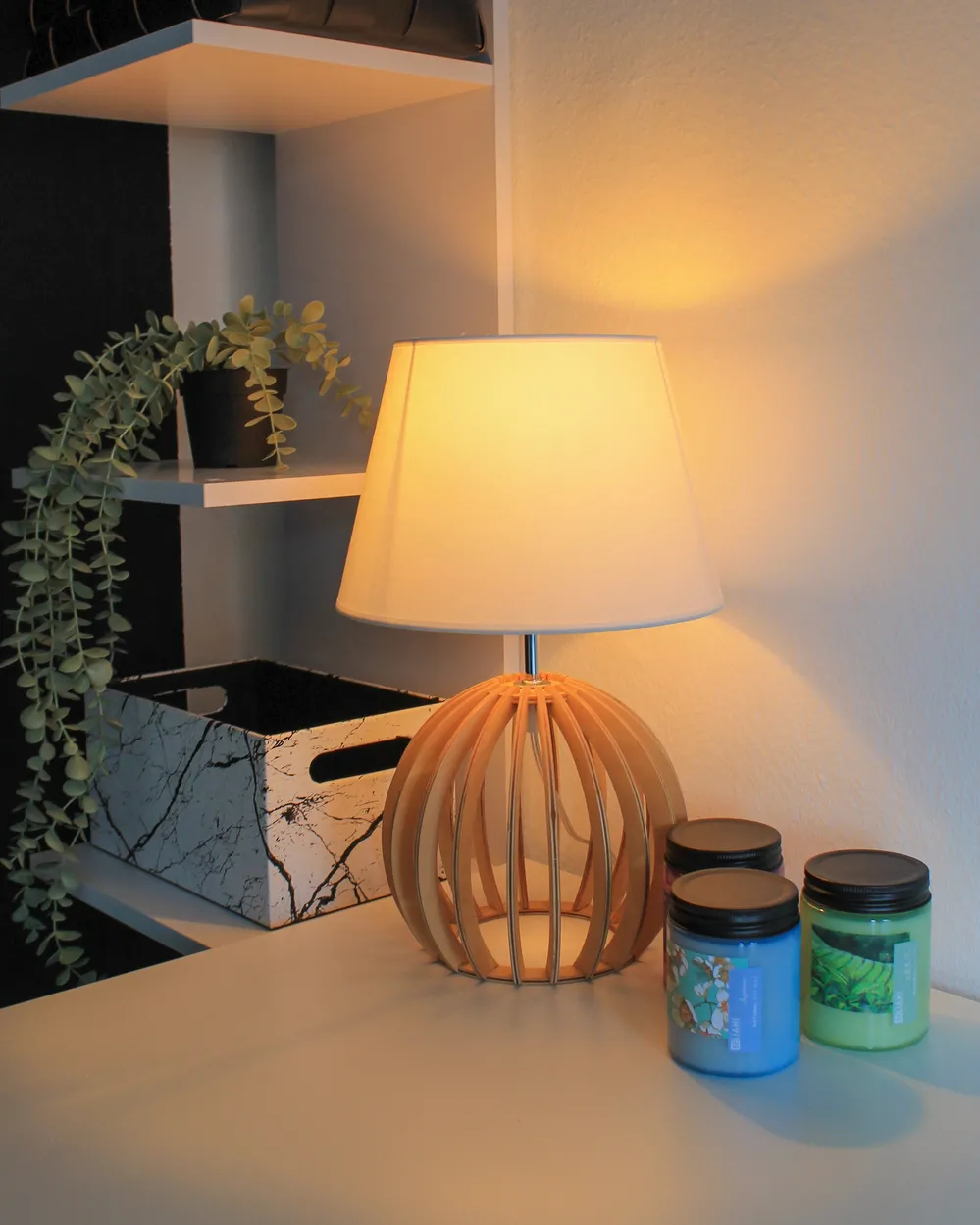 Table Lamp SAMO Brown/ White