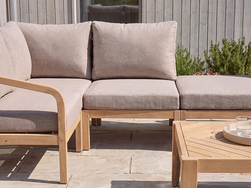 Garden 1-Seat Section RIVELLO Acacia Wood Light Brown