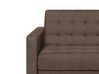 Left Hand Fabric Corner Sofa with Ottoman Brown ABERDEEN_736430