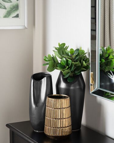 Dekorativ vase 32 cm svart DERBE