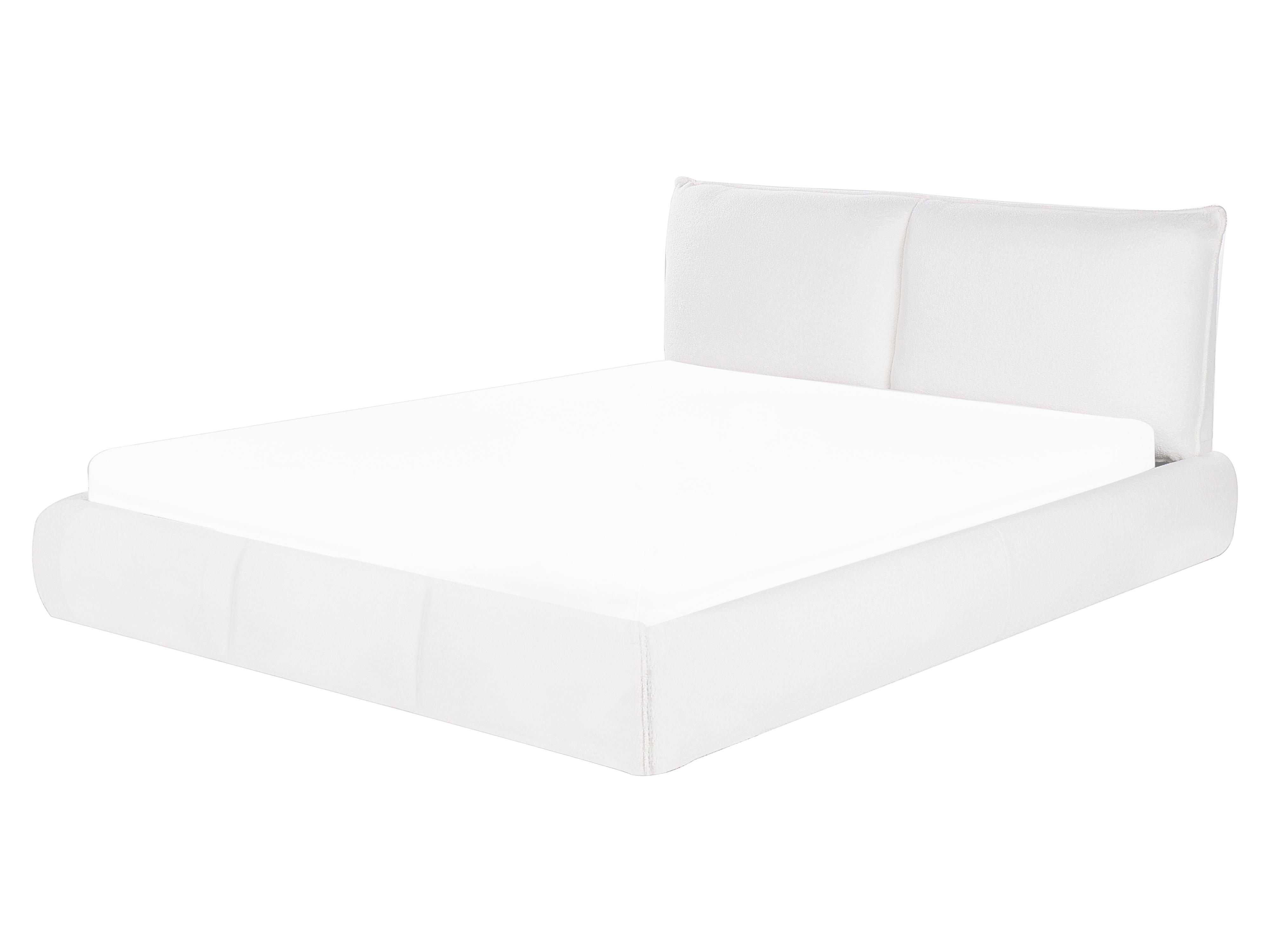 Bett mit Lattenrost Bouclé VINAY 160 x 200 cm Weiß_945819