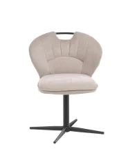 Set of 2 Chairs Swivel WORCESTER Chenille Beige_1161648