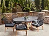 Garden Dining Set 6 Seater ORISTANO with Cushions Concrete Black