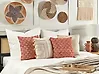 Throw Cushion RHUS 45 x 45 cm Cotton Red Geometric Pattern
