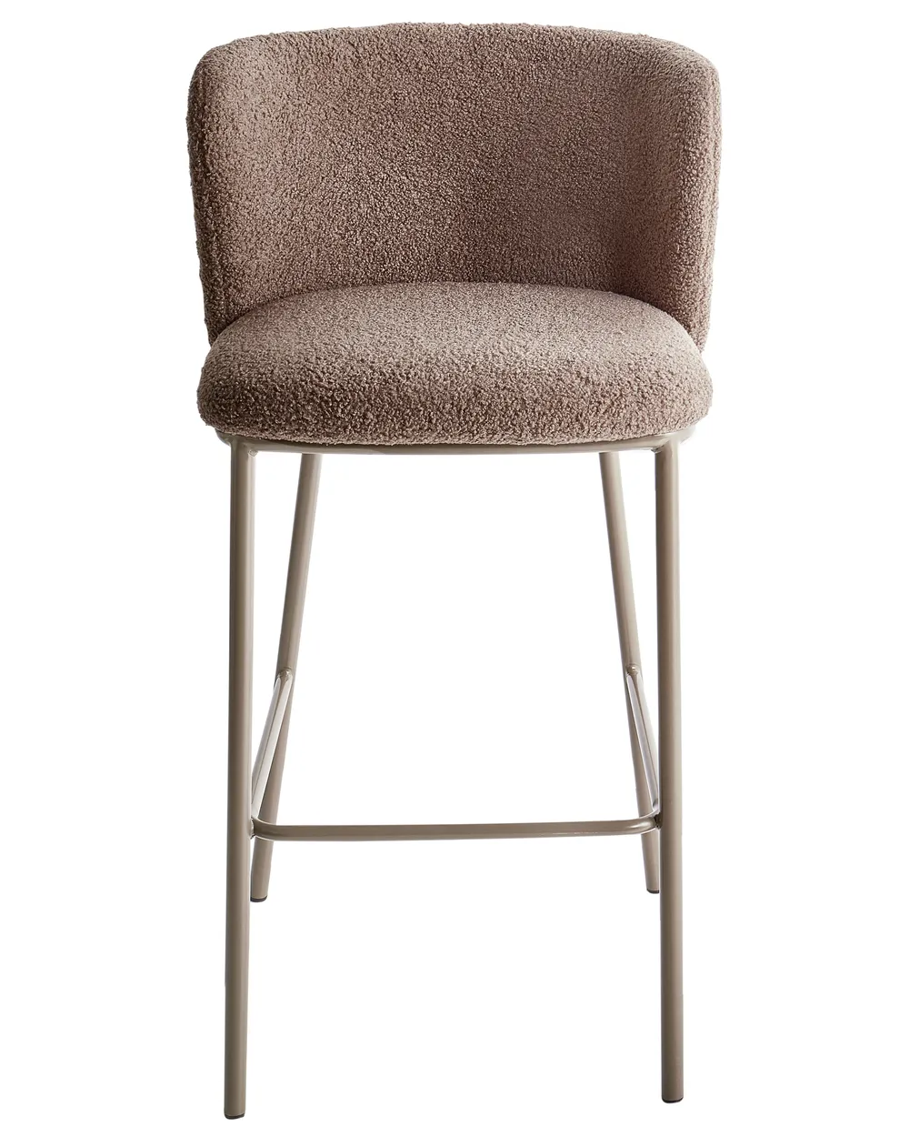 Set of 2 Bar Chairs MINA II Boucle Brown_957125