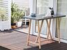 Concrete Garden Table 140 x 70 cm Light Wood and Grey TALAMONE_932214