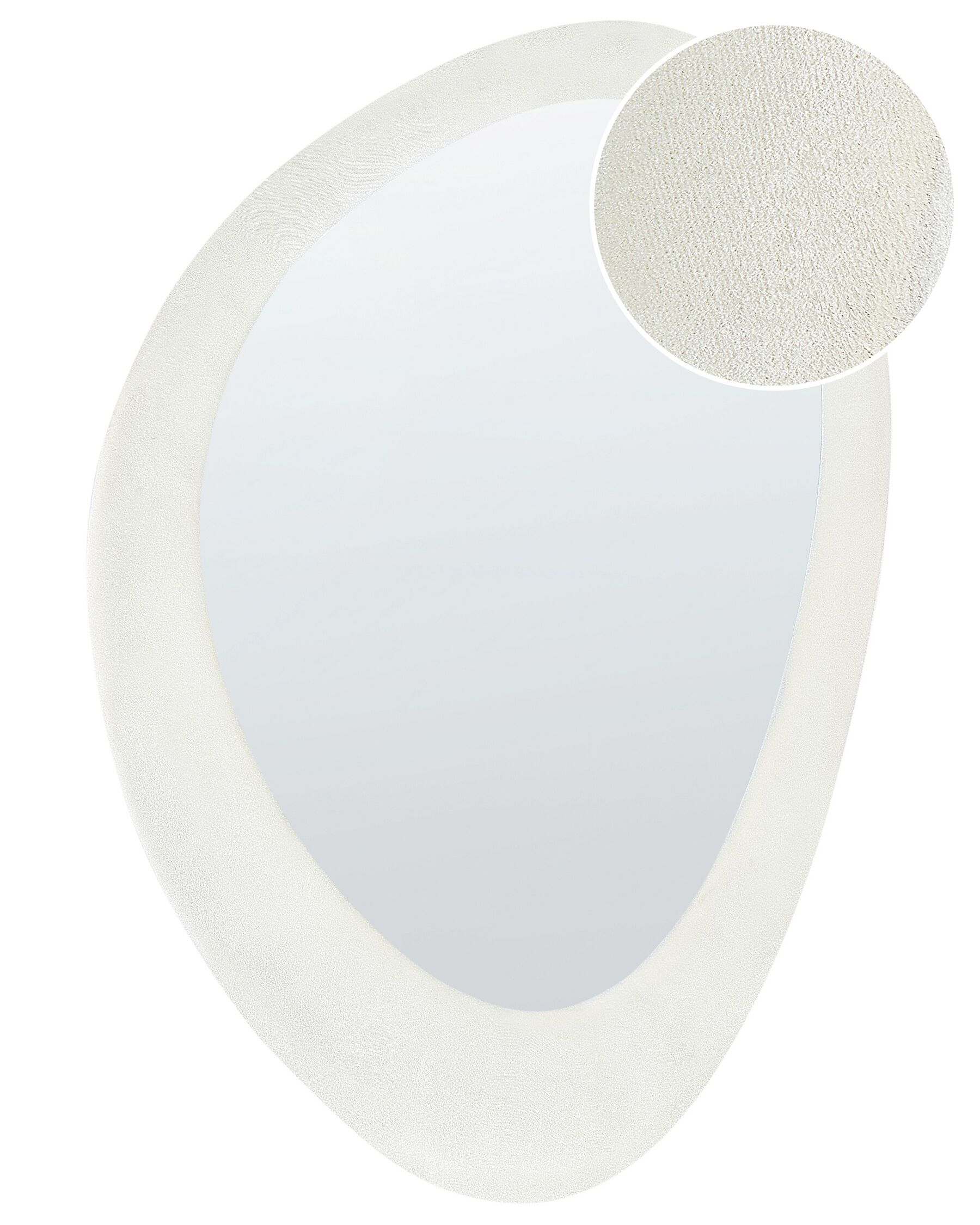Espelho de parede em veludo branco 60 x 90 cm AUDES_903918