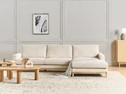 Corner Sofa 4 Seater SIGGARD Corduroy Light Beige Left Hand_944387