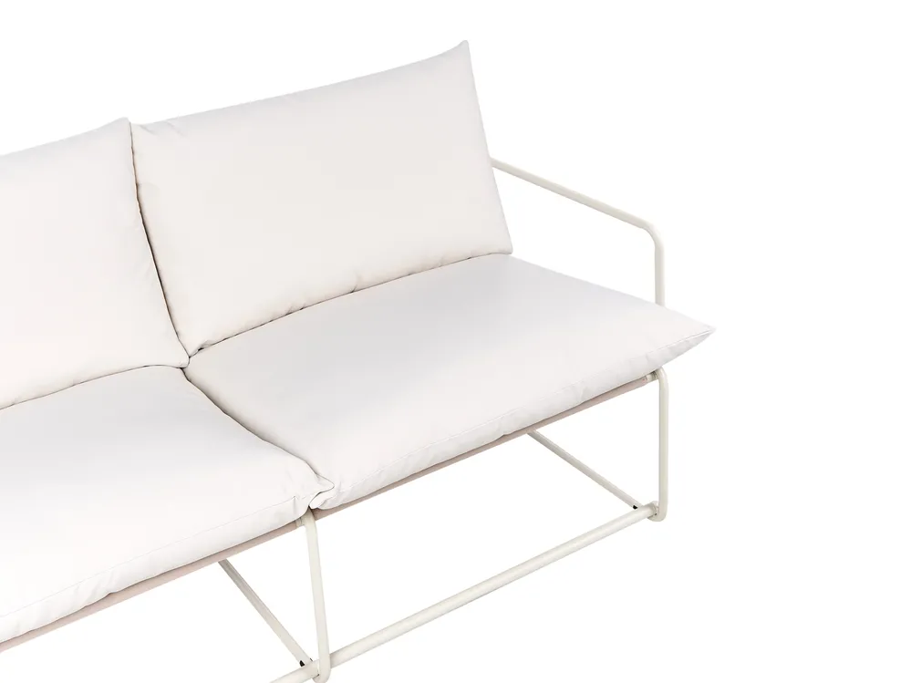 Garden Sofa Set 4 Seater PONTE Metal Light Beige_1013458