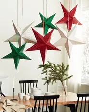 Zestaw 2 dekoracji wiszących LED MOTTI 60 cm Gwiazda Szmaragdowy_835485