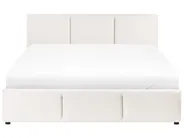 Bett mit Stauraum BOUSSE Stoff Cremeweiß 140 x 200 cm_1074739