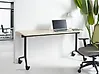 Foldable Office Desk CAVI 160 cm x 60 cm with Wheels Light Brown