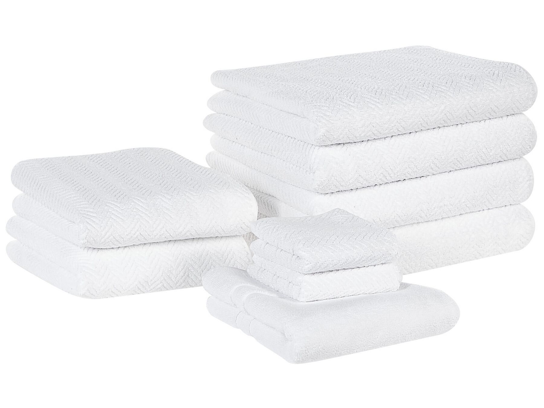 Conjunto de 9 toallas de algodón blanco MITIARO_841772