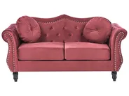 Sofa 2 Seater SKIEN Velvet Dark Red_743249